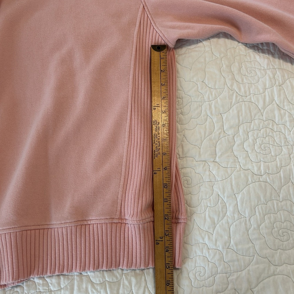 Aerie Oversized Crewneck Women's Size XS / TP Pink Ribbed Sides Trim Cozy Lounge - Picture 10 of 15